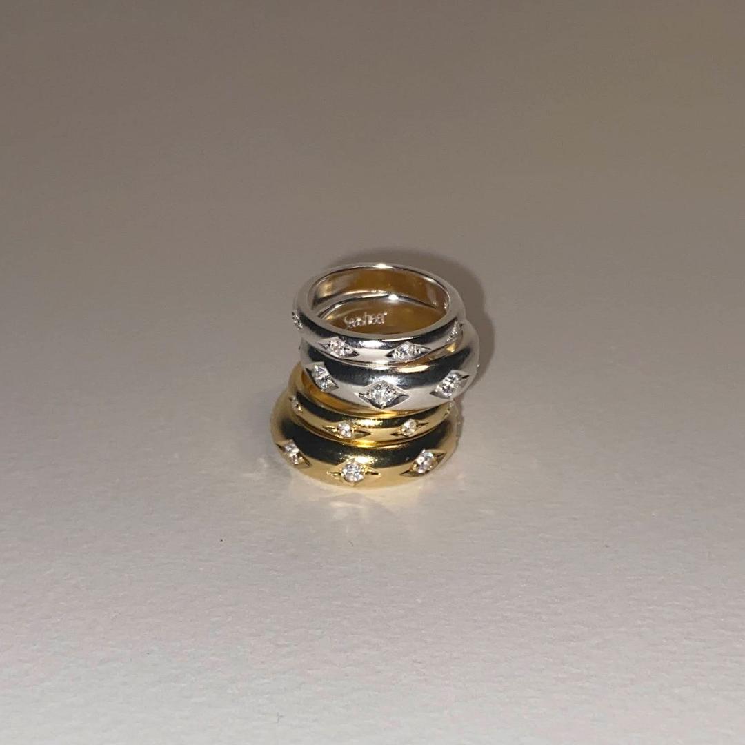 RHOMBUS CARVED RING (THIN)