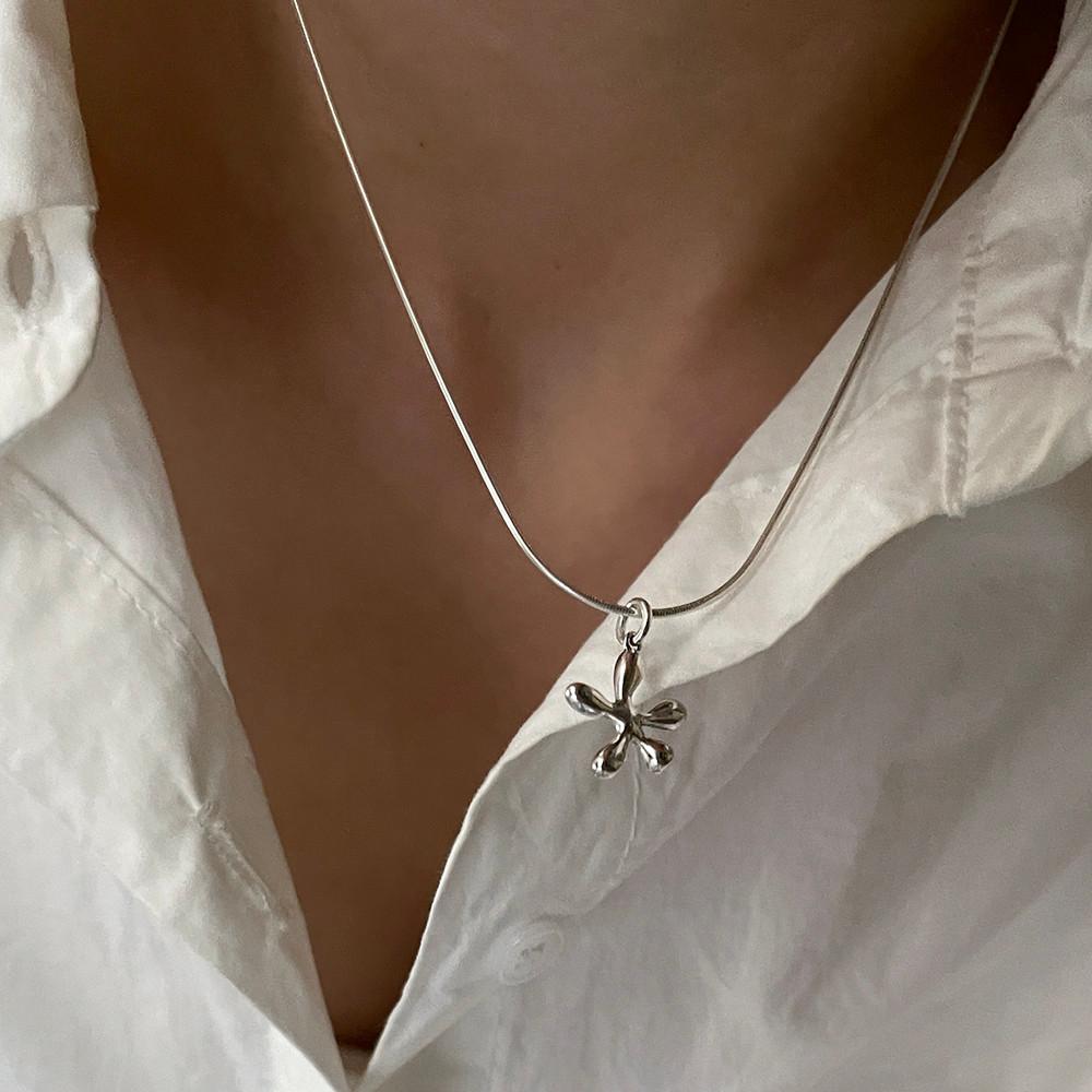 실버925 별 펜던트 뱀줄 은목걸이 캐주얼목걸이