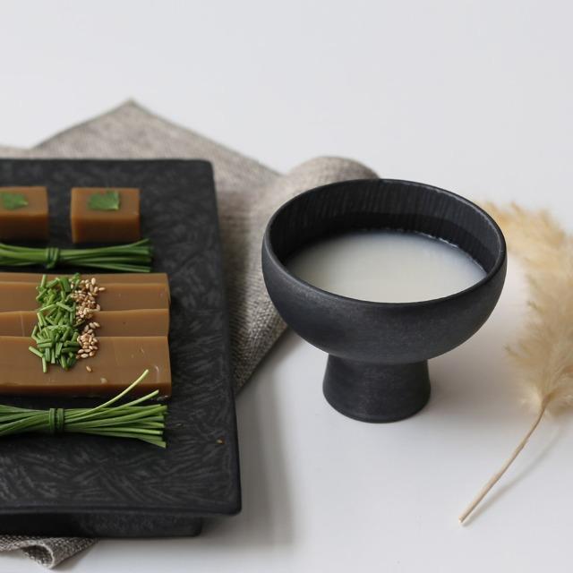 [강유단] 흑유 조각 디저트볼 (막걸리잔)