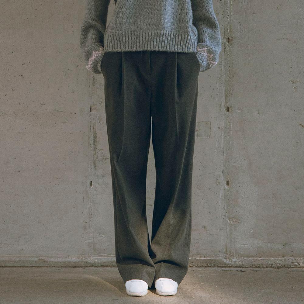 [12/5 예약발송] SI-PT7106 에센셜 원턱 기모 슬랙스_Charcoal