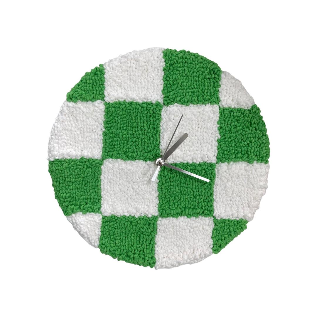 [단독ㅣ~7.17]체커보드 무소음 터프팅 벽시계│checker silent tufting wall clock