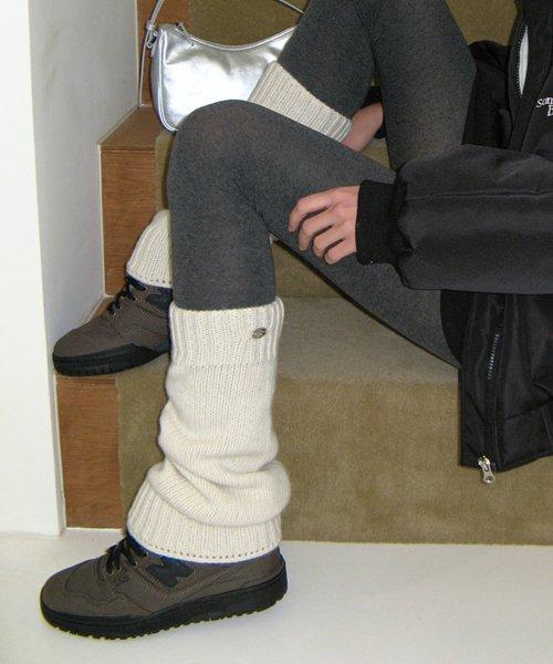 wool pendant leg warmer - ivory