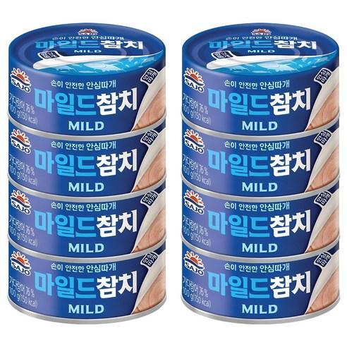 사조참치 마일드 참치 안심따개, 100g, 8개