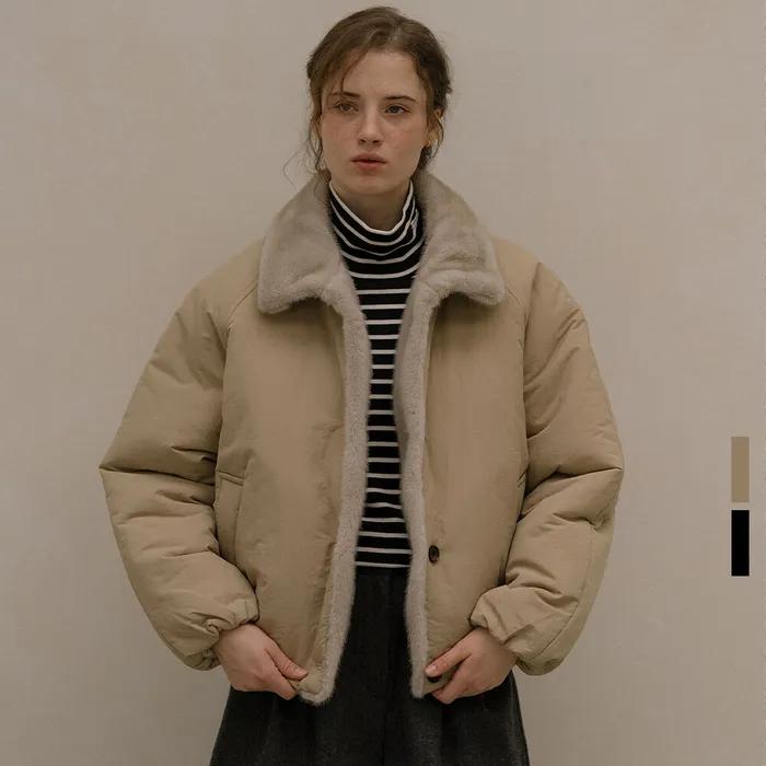 [1차:11/24 예약배송] Faux-fur quilted puffer jacket [KNFW05JP10]_[2color]