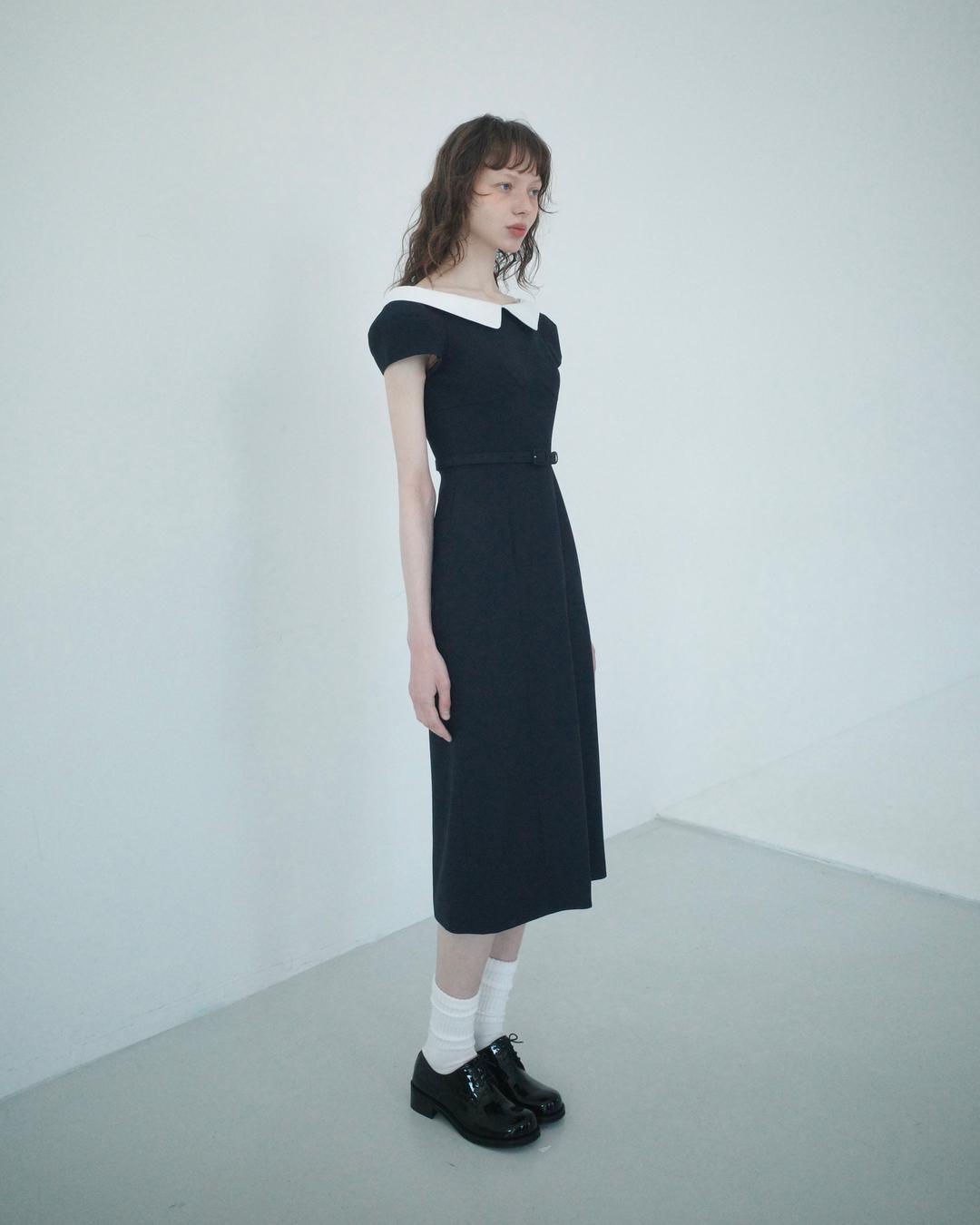[3차] flétta Off shoulder Dress_Navy