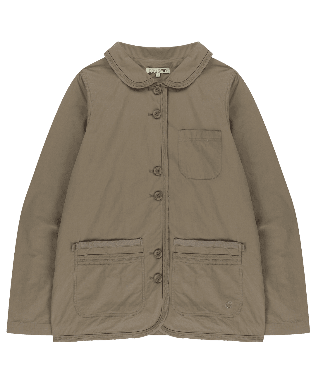 RAW EDGE COTTON JACKET ASH BROWN