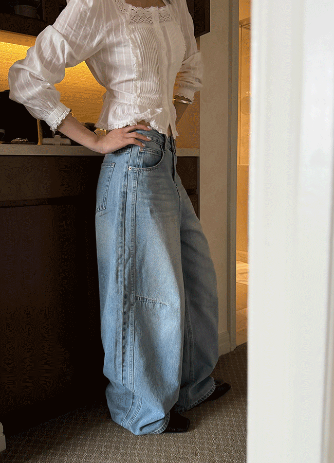 유이니 [Spring🎀/핏굿!] Sio curved denim (1color)