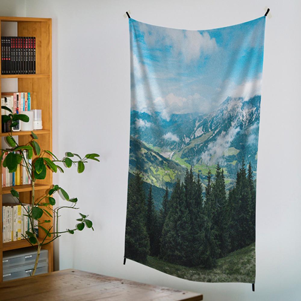 One fine day 새틴 패브릭포스터 두께감이 있는 고급 쉬폰 가리개커튼 태피스트리