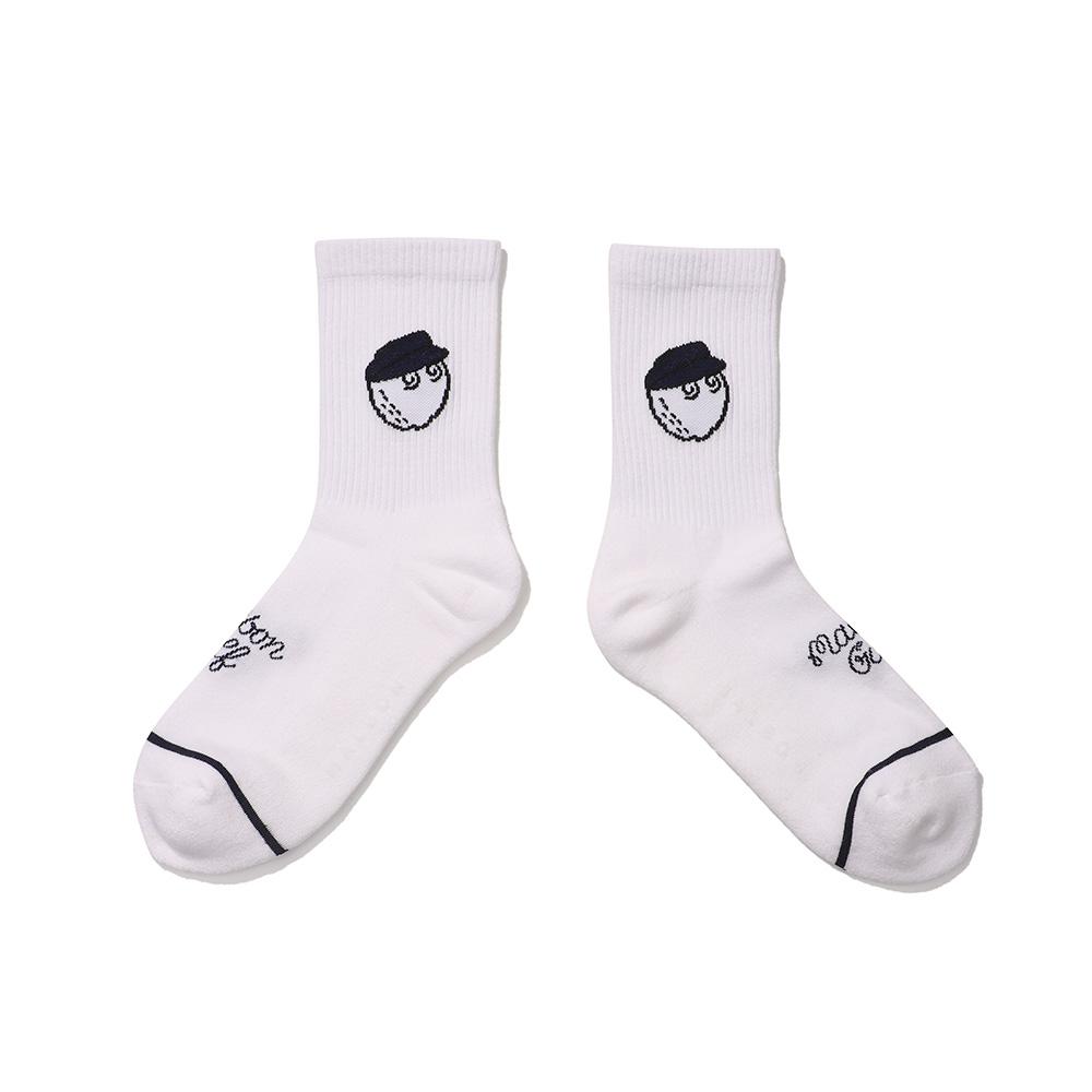 버킷 자가드 크루 삭스 WHITE