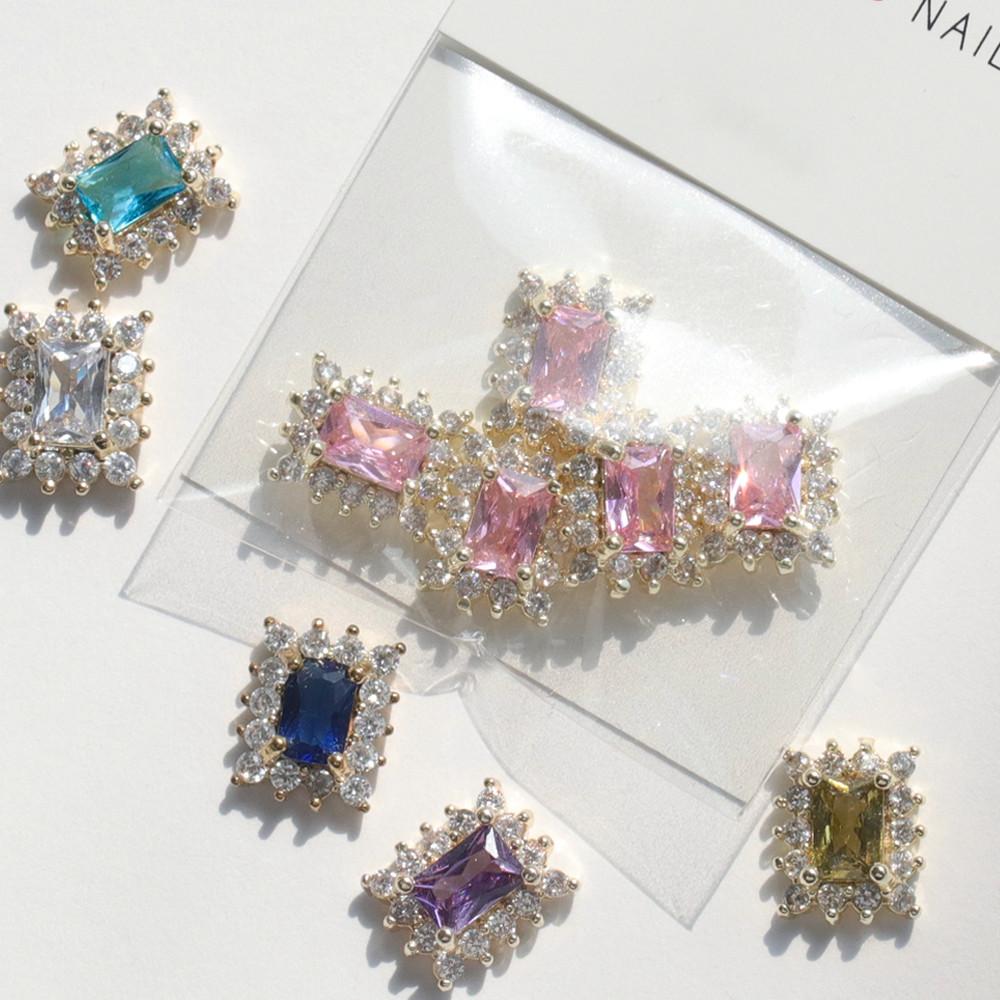 대용량 샤인지르콘 네일파츠 렉탱글 5개입 셀프 네일아트재료