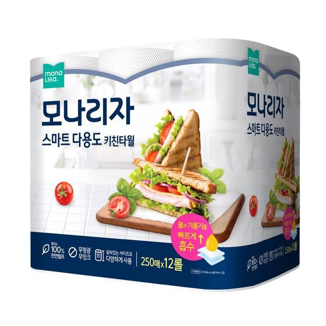 모나리자 스마트 다용도 키친타올 250매 12롤 1개