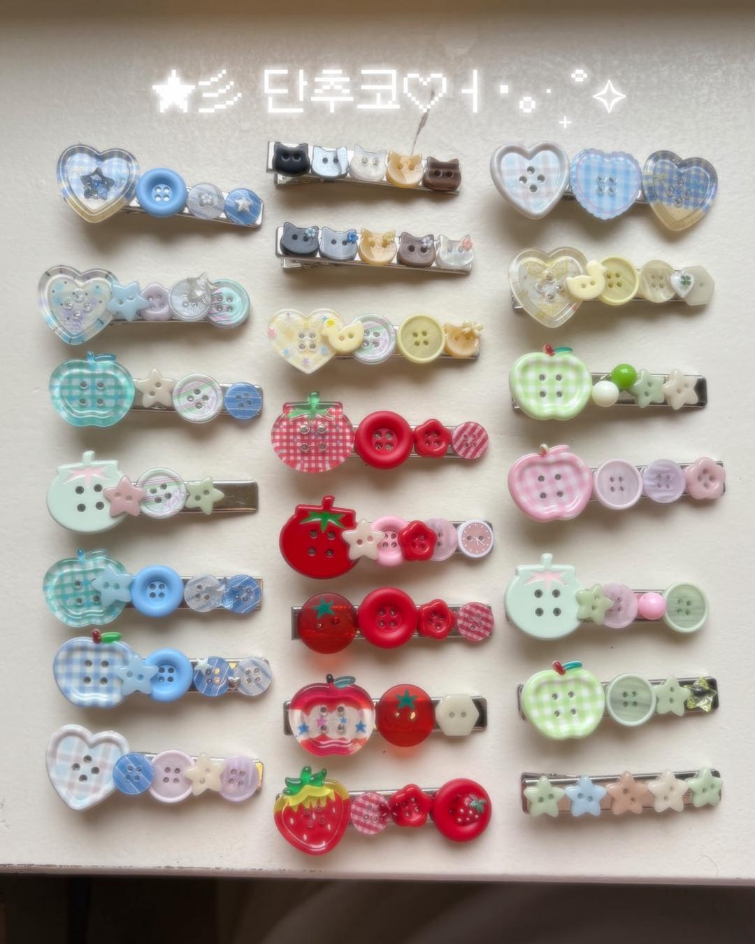 [자체제작] 단추코어 단추핀 모리걸 헤어핀