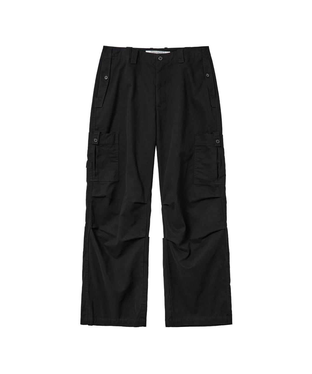 Vintage Washed Cotton Work Pants (Black)