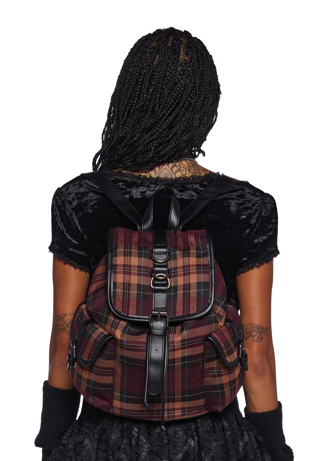 Fall Feels Mini Backpack - PLAID / ONE SIZE