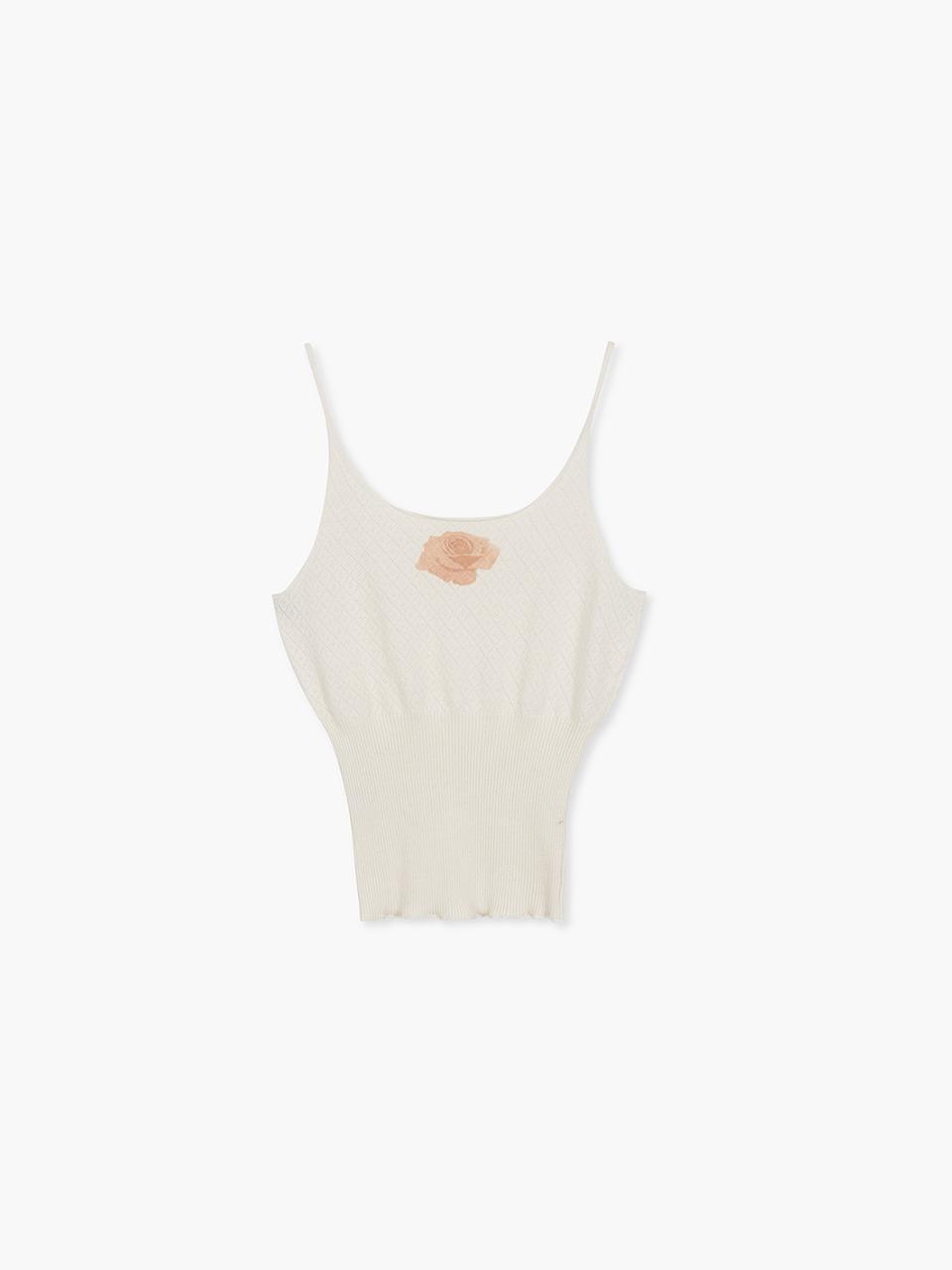 POINTELLE SLEEVELESS KNIT TOP_ivory