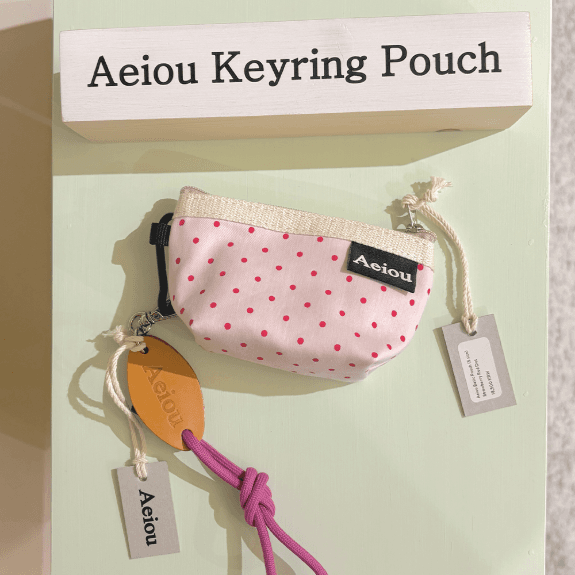 Aeiou Keyring Pouch (S) Strawberry Red Dot