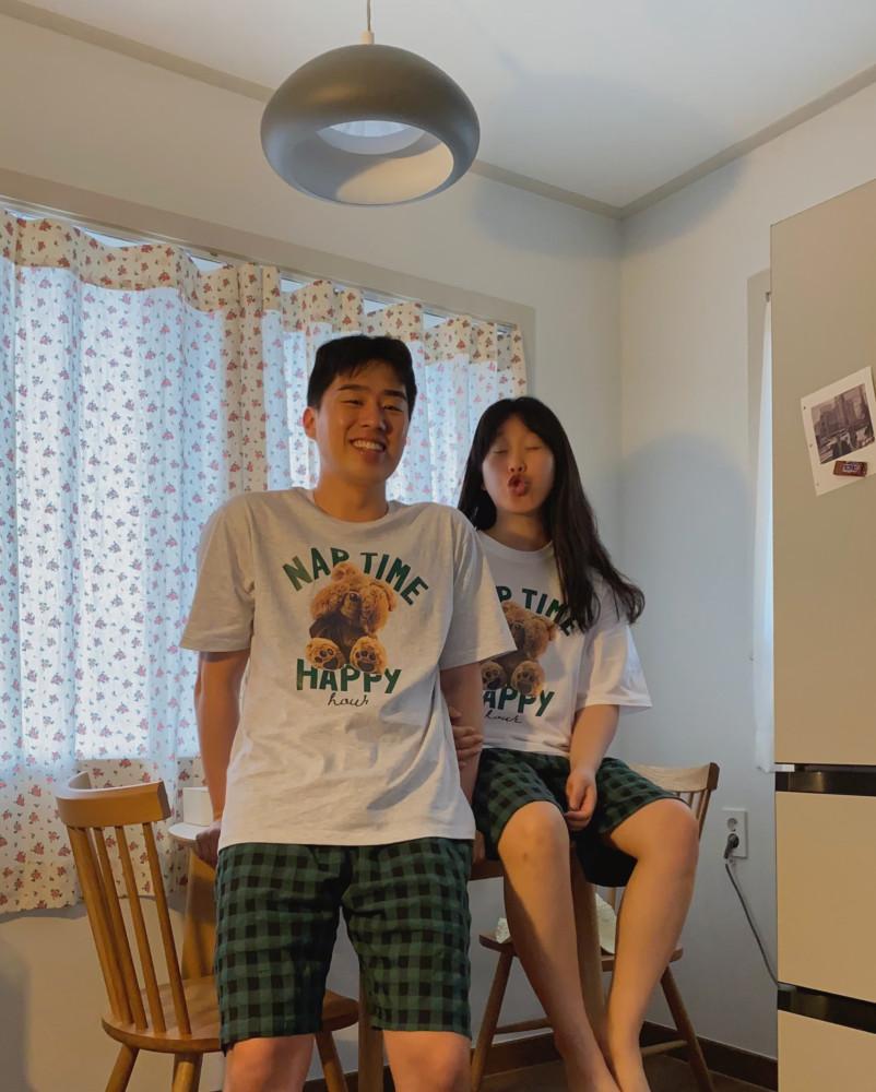 부부상점 잘자곰 반팔티 & 잠옷바지 신혼부부 커플룩 커플 잠옷 홈웨어