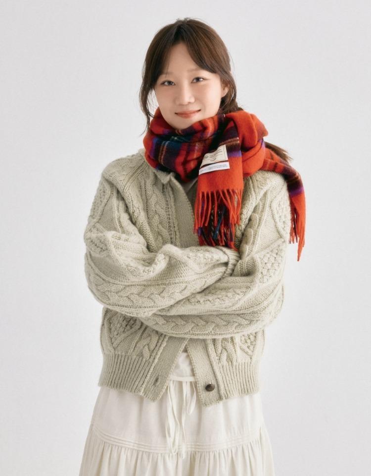 fisherman cable cardigan - light khaki