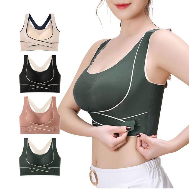 심리스 옆후크 스포츠 브라 앞후크 노와이어 브라렛