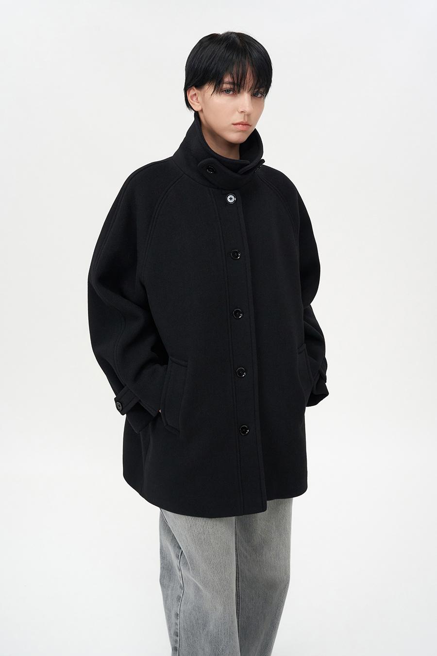 인사일런스우먼 소프트 하프 발마칸 코트 BLACK