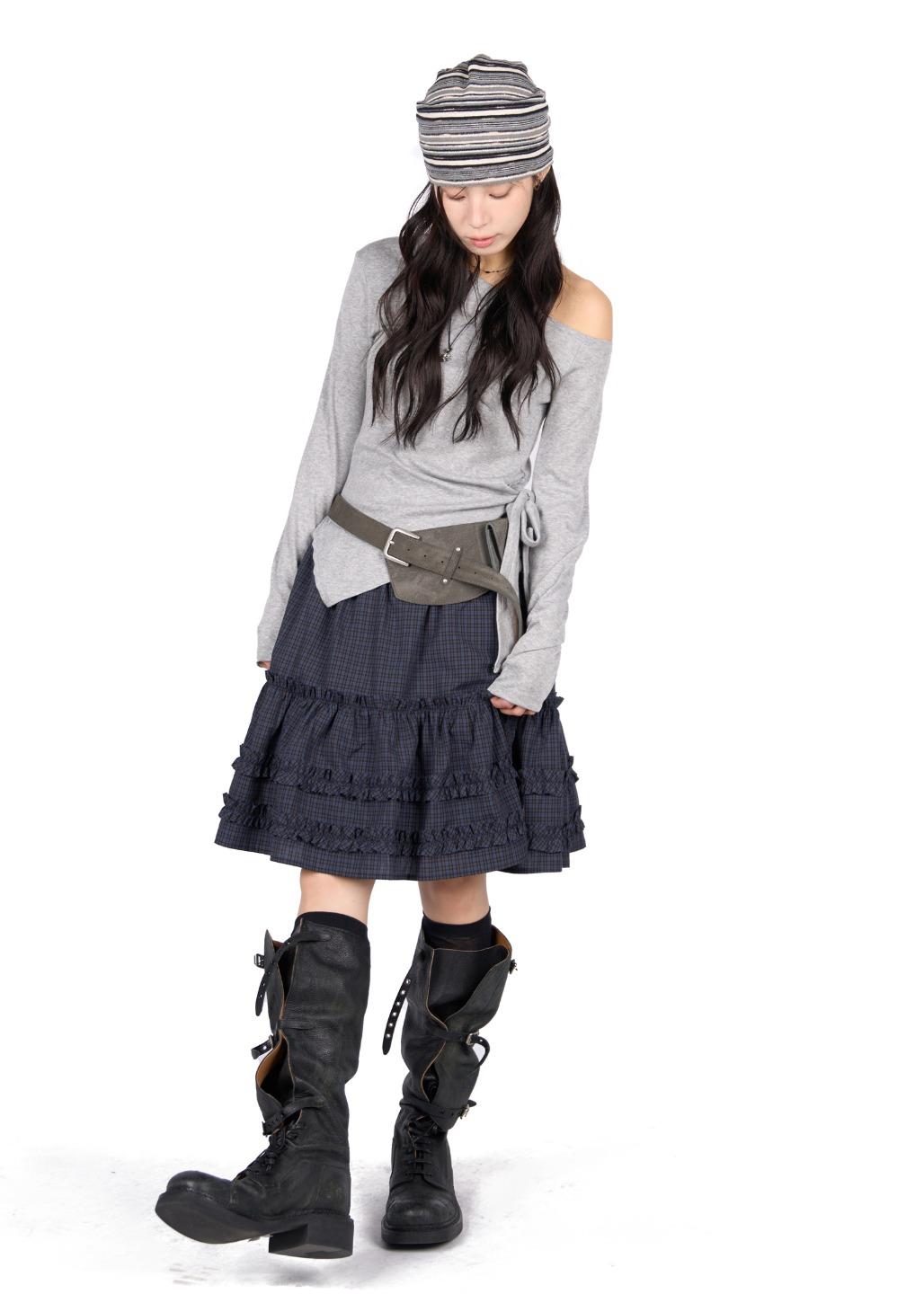CHECK CAN CAN SKIRT