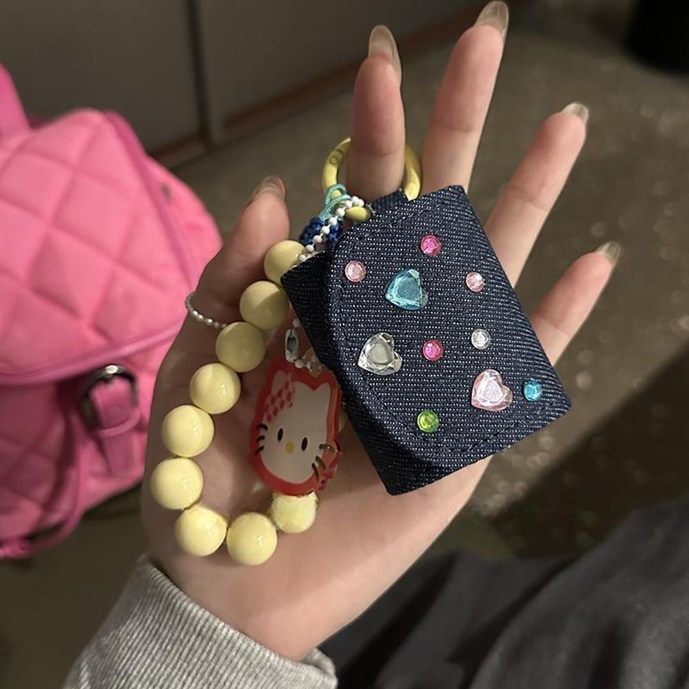 수심 Denim Gem Case(2 color) 데님 에어팟 케이스 레트로 힙한 y2k