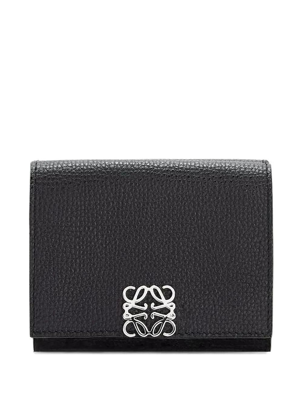 LOEWE Anagram Calfskin Trifold Wallet | Black | FARFETCH EG