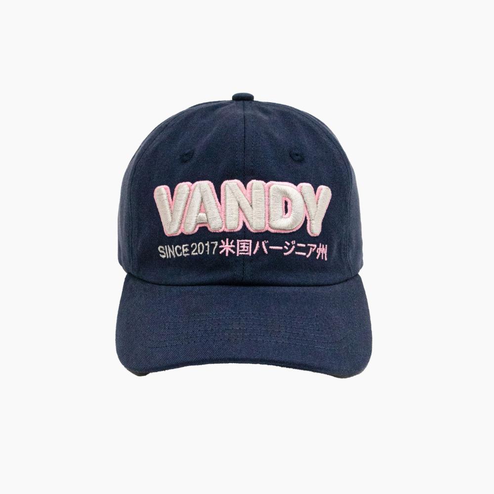 VANDY THE PINK Basic Logo Ball Cap "Navy Pink\"