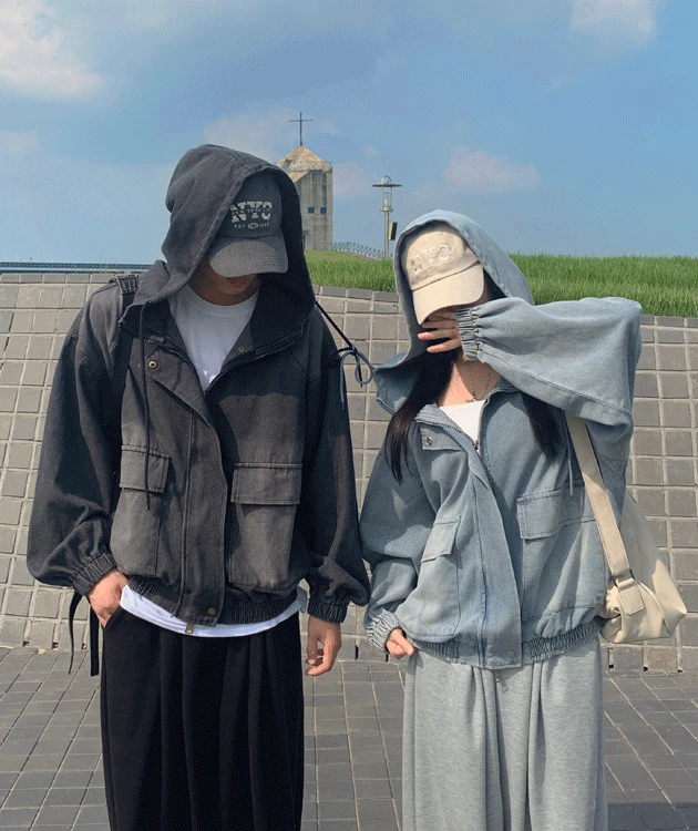 [남녀공용] 빅포켓 벌룬 왕박시 데님 자켓