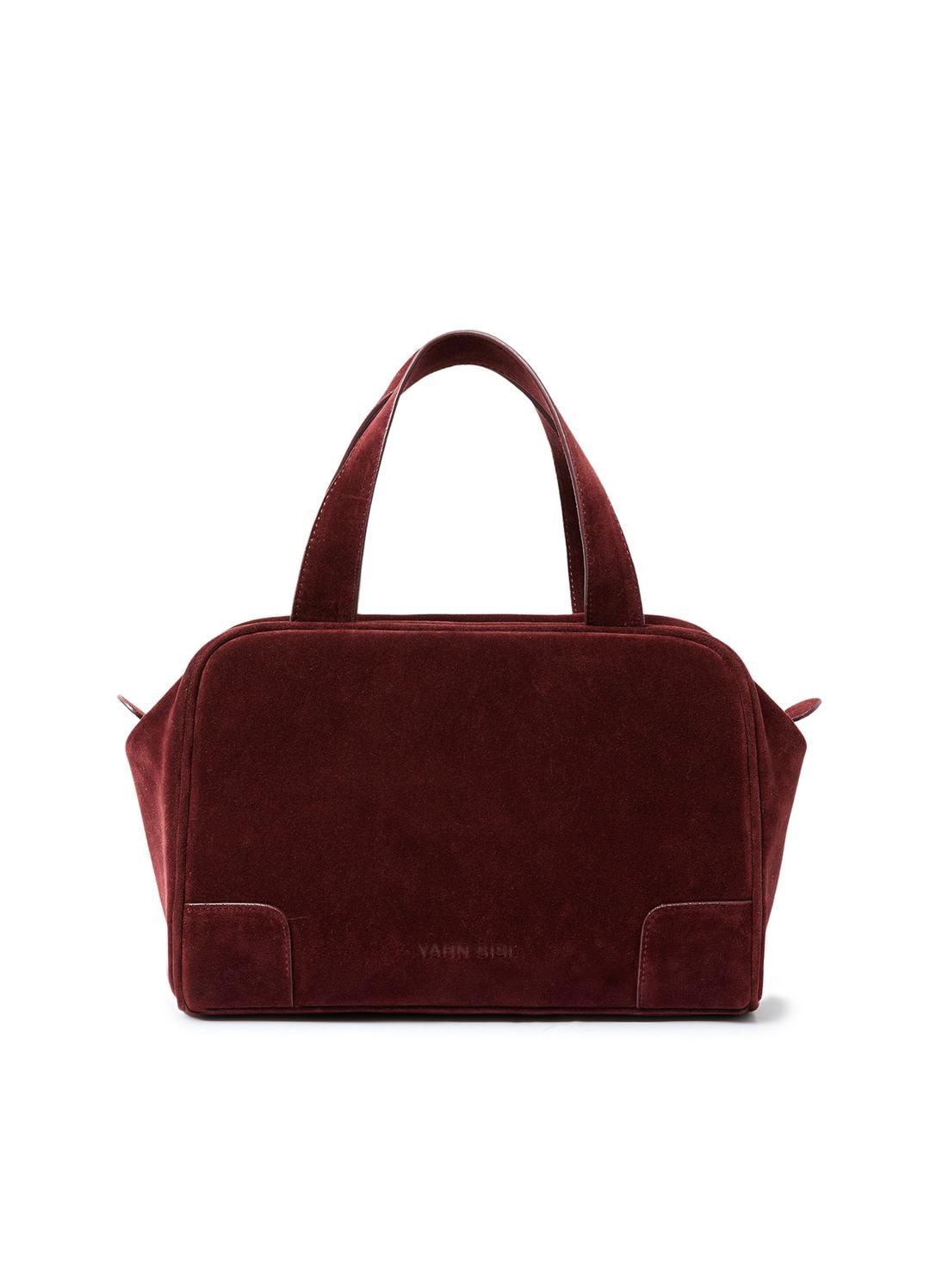 스웨이드 볼링백 - 플럼