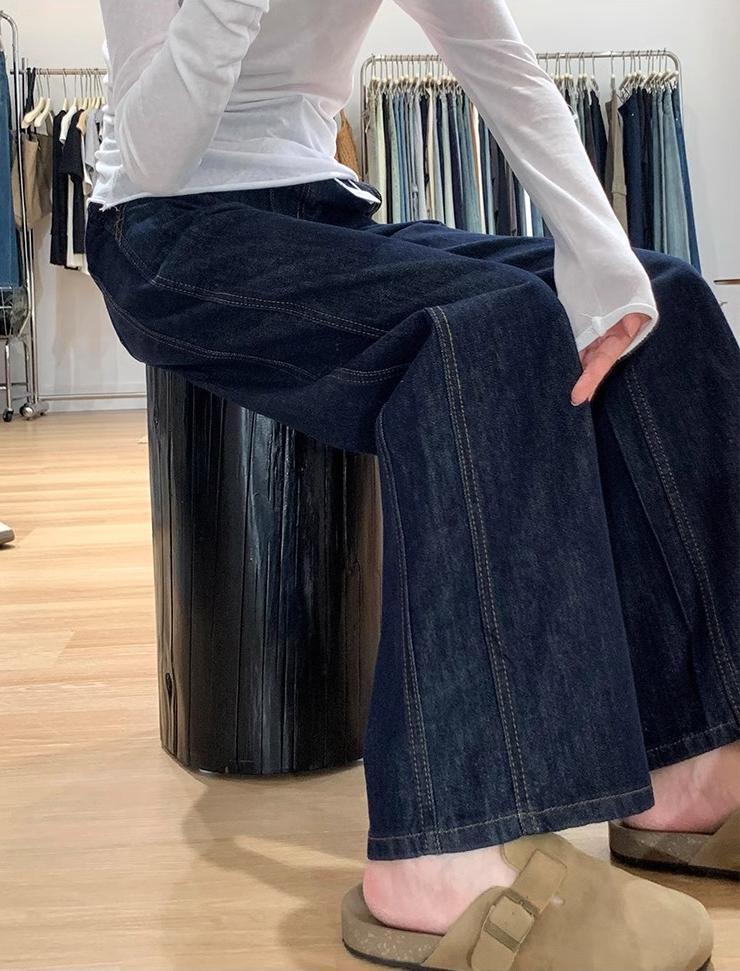 [~5XL]딥블루 생지 데님 팬츠