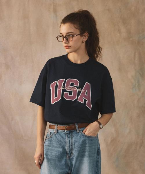 NBNEF2A053 / 남녀공용 USA 클래식 반팔티 (NAVY)