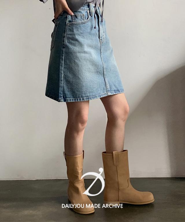 데일리쥬 [1만장판매/MADE] 젬마 데님 미니 스커트