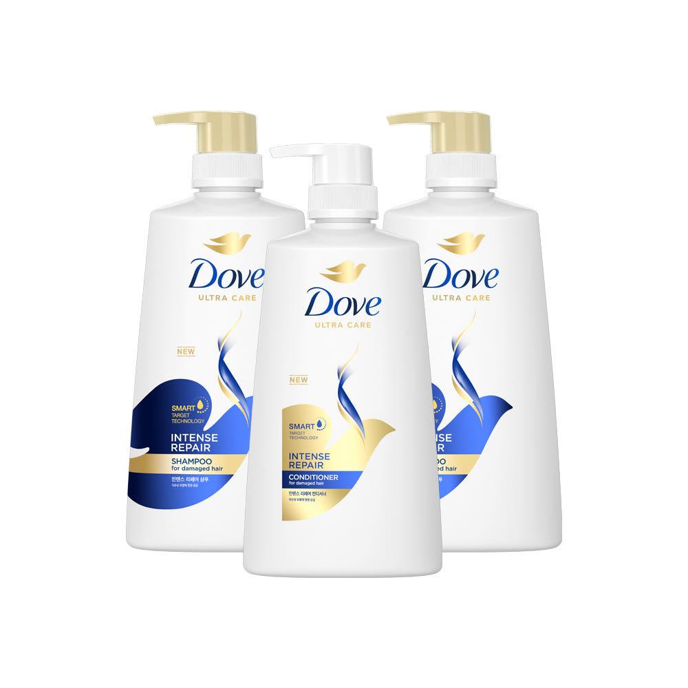 도브 인텐스 리페어 샴푸 680ml 2개 + 인텐스 리페어 컨디셔너 660ml