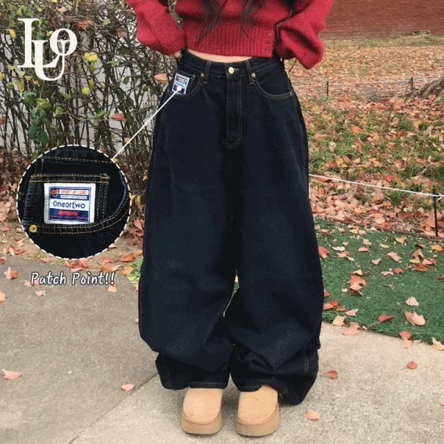 [겨울VER/유니크패치point❤] 핏,워싱보장 데님 와이드 롱 팬츠 OOTJ
