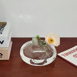 라운드 유리볼 오브제 화병 꽃병 글라스 투명 장식 인테리어 소품