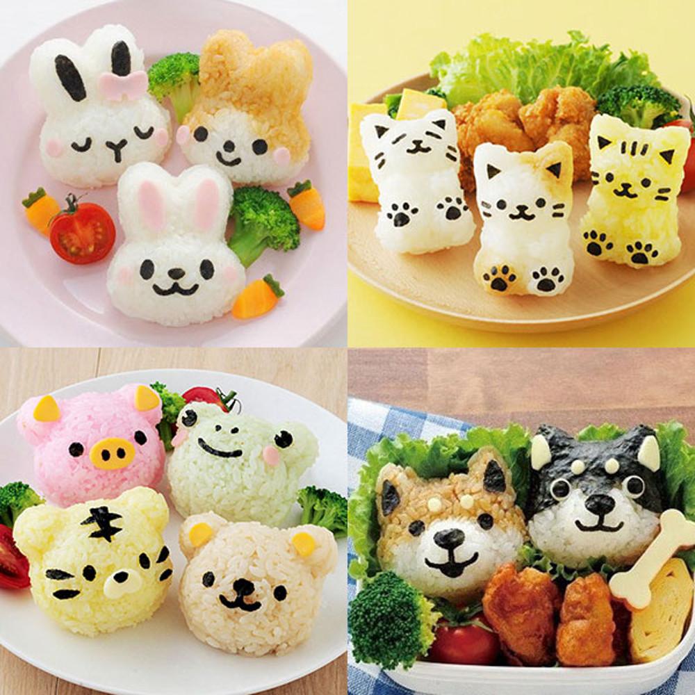 귀여운 고양이 주먹밥만들기 모양틀(김펀치 포함 동물 미니주먹밥틀 메이커)