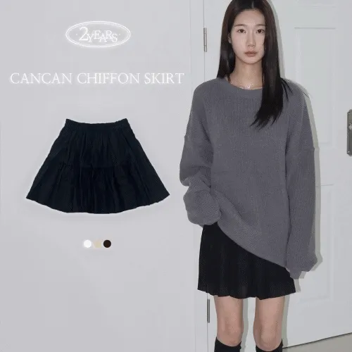 [코디추천템🩶] 하늘하늘 캉캉 밴딩 쉬폰 스커트 (3color)