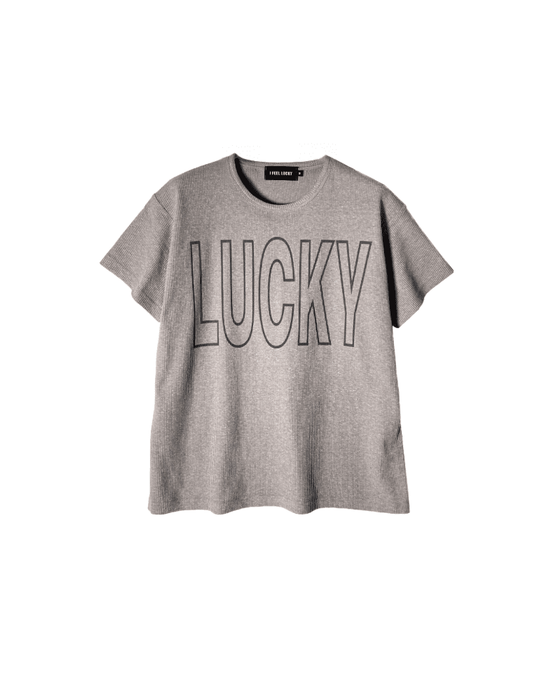 Lucky waffle tshirt beige gray