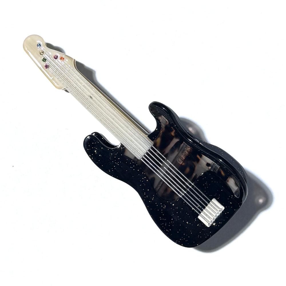 Guitar Hair Claw In Black - Black guitar
