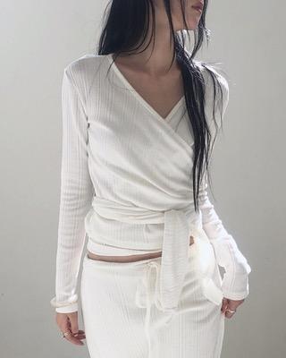 nope soft span wrap cardigan (3color)