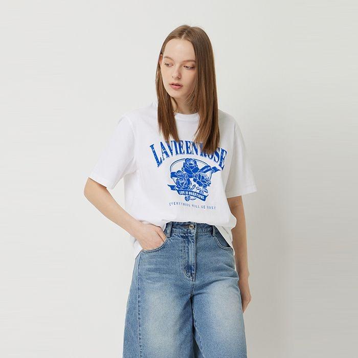 [Online Exclusive] 로즈 그래픽 티셔츠_SATS80531WH