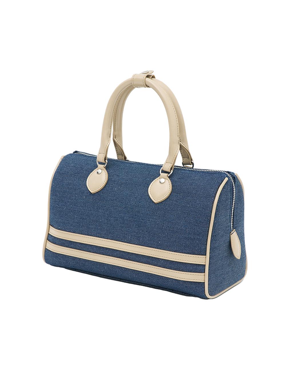 [WOMEN] STRIPE BOSTON BAG_DENIM