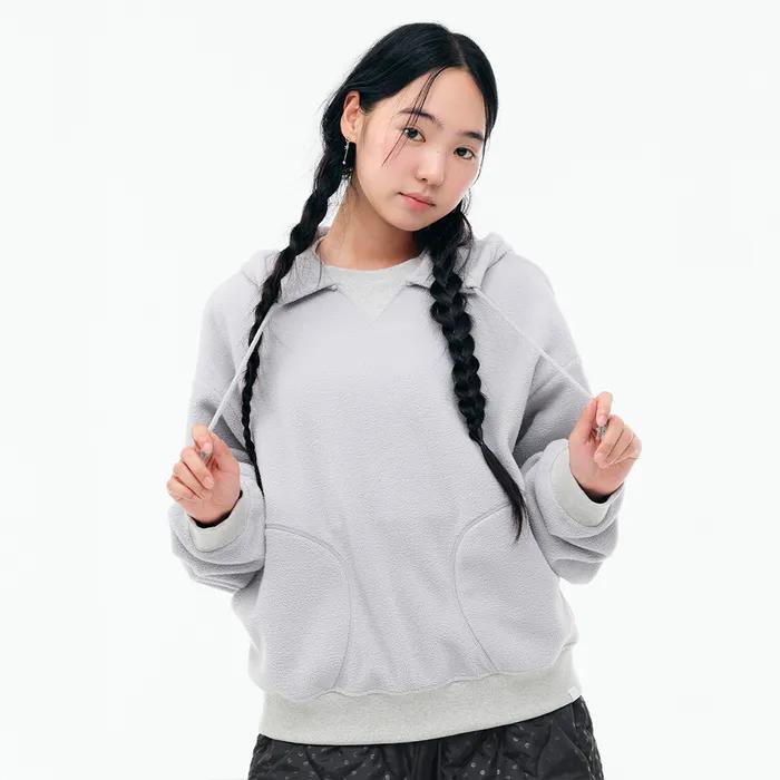 OVERSIZED FLEECE HOODIE [LIGHT GREY]