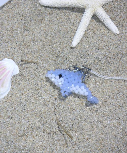 [Swingset x Lc] DOLPHIN BEADS KEY RINGS_BLUE_LC242_AC03BL