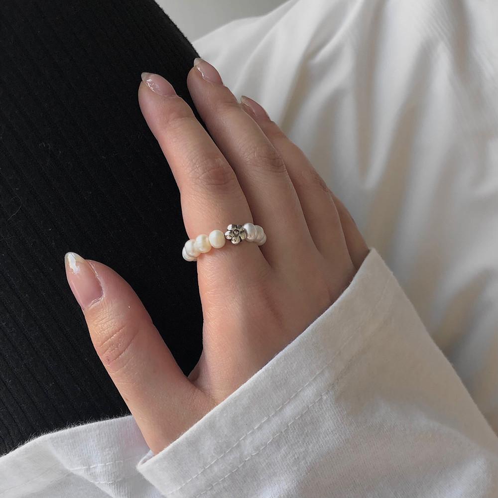 [925 Silver] Daisy Pearl Ring