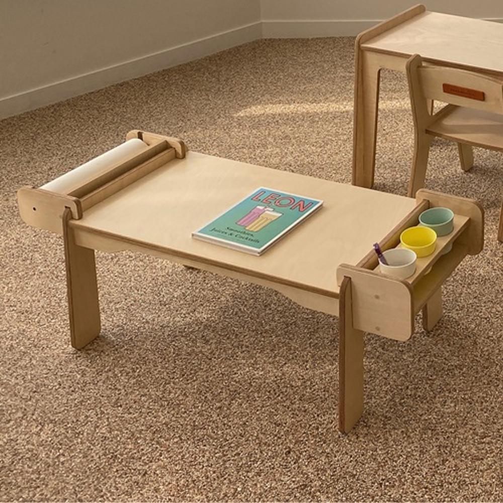 펀펀키즈 미술 아기 유아 원목 책상 좌식형