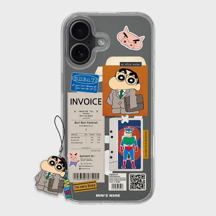 [아이폰17추가] Crayon Shin-Chan Sticker Collage Magsafe Case_Worker