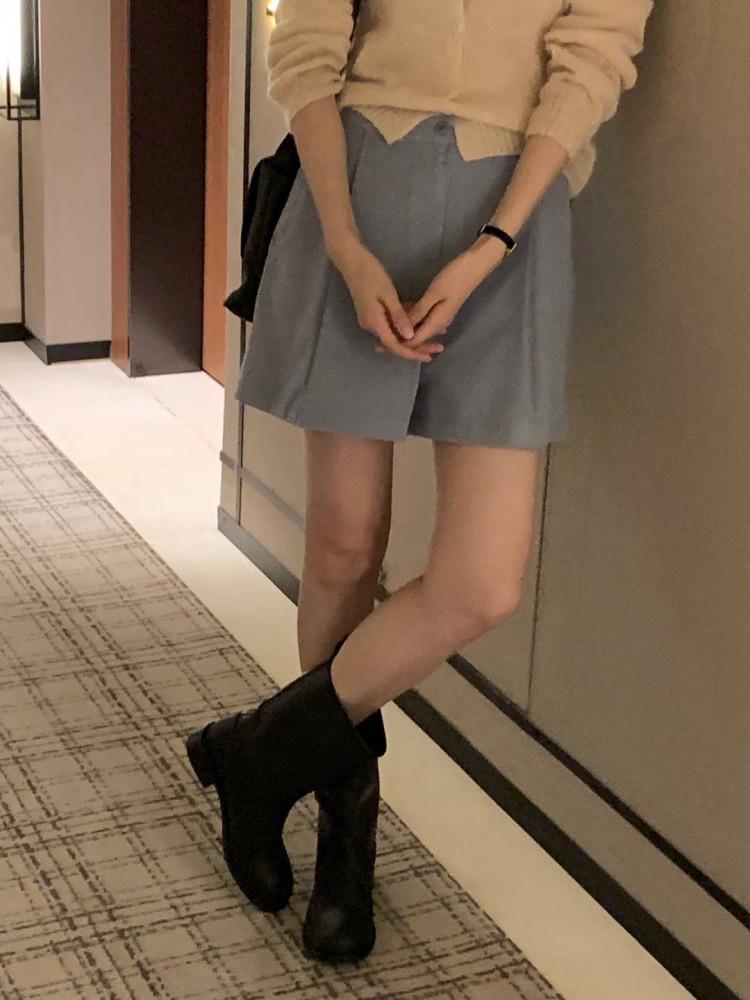 [당일/베이지 소라m] 베르가못 코듀로이 숏 핀턱 팬츠 가을 3부 골덴 반바지