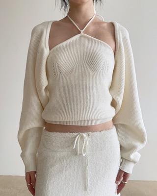 snug halter bolero set (3color)